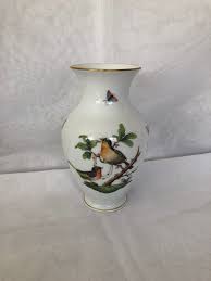 Herend Porcelain Hungary RO Rothschild Flowers Vase Birds - Etsy