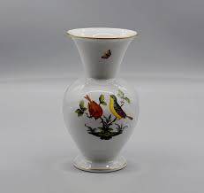 Herend Rothschild Porcelain Vase Painted With Birds and ...