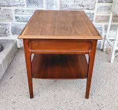 Vintage Mid Century Mersman 2 Tier Walnut End Table w ...