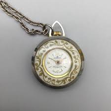 Vivani Hammond Necklace Watch Women 34mm Gold Tone Checkered ...