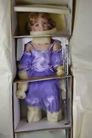 New 29" Bisque Porcelain FRAUKE Girls Doll Hand Painted Satin Purple Dress | eBay