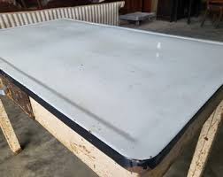 Vintage 20thc Enamelled Metal Kitchen Work Dining Table ...