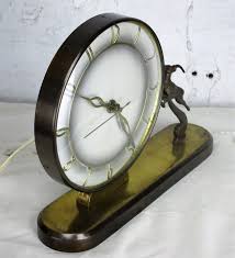 Art Nouveau Deco Jakob Palmtag Mantle Clock Working Electric Collectible Deer - Collectors in the House