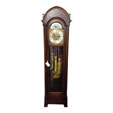 Vintage Grandfather Clock, Mahogany Tubular Clock, Colonial ...