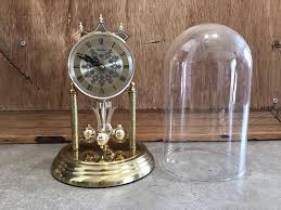Vintage German Quartz Mantel Clock With Glass Dome - Etsy