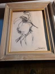 Vintage 1960's Original Charcoal Study Abstract Woman Posing "Simon" 18 X 24 #3 | eBay