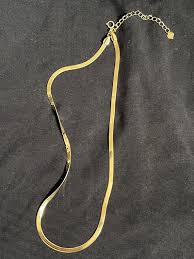 18k Solid Gold Flat Chain, 18k Gold Flat Herringbone Necklace, Flat Snake Chain, Yellow Gold Flat Choker, Flat Chain, Real Gold - Etsy