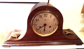 MAUTHE LARGE BUFFET CLOCK c 1930. REFINISHED MAHOGANY ...