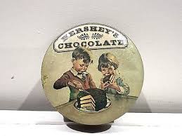 Vintage Hershey Chocolate Tin Can 1982 Dome Shape Girl Boy 1980s England | eBay