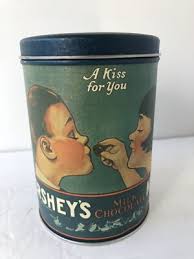 Vintage Hershey's Kisses Milk Chocolate Tin Can Canister 1980 Container Candy | eBay Australia