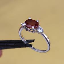 Natural Hessonite Garnet Ring, 925 Sterling Silver, Garnet Jewelry, January Birthstone, Statement Ring, Garnet Gemstone, Women Silver Ring - Etsy
