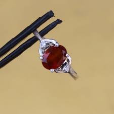 Oval Hessonite Garnet Ring: Sterling Silver January Birthstone - Etsy Australia