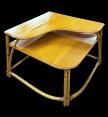 Sold at Auction: Heywood Wakefield MCM Maple & Rattan Corner ...