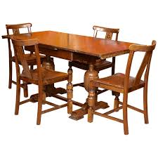 English Oak Dining Table and 4 Chairs at 1stDibs
