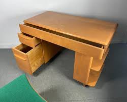 Classic Mid Century Modern Heywood Wakefield Desk and Chair, Bookcase Side at 1stDibs | heywood wakefield desk chair, heywood wakefield stingray chairs, haywood wakefield desk