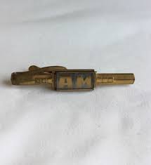 VIntage Hickok USA AM Gold Tone Mens Tie Bar Clasp Clip K19 ...
