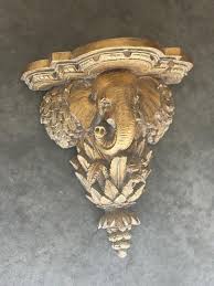Vintage Gold Elephant Wall Shelf: Ornate Safari Home Decor ...