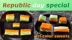 Tri Color Sweets | Maida Burfi Recipe | Republic day Special ...