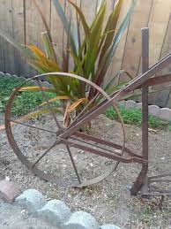 Antique hand plow push tiller cultivator with extra ...