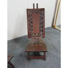 Mid Century Tiki Carved Mahogany Lounge Chairs - a Pair | Chairish