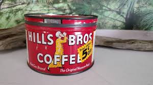 Vintage Hills Bros. Coffee Can: 1960s Advertising Tin With ...