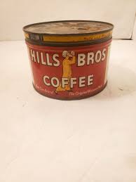 Vintage Hills Bros Coffee Can Tin Red Can Brand 1lb with Lid. | eBay