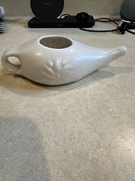 NETI POT Himalayan Institute White Ceramic Lotus Flower ...