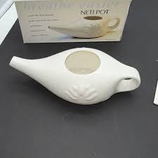 Himalayan Institute Neti Pot White Ceramic Varcho Veda Lotus ...