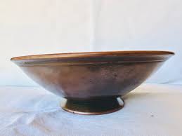 Vtg Footed Copper Bowl With Silverplate?, LH Vaughan, Made ...