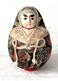 Vintage 8" Japanese Hime-daruma Gofun & Paper-mache Roly ...