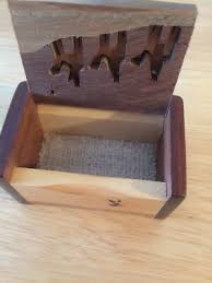 Vintage Three Wisemen Inlaid Parquetry Wooden Small Trinket ...