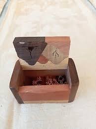 Vintage Inlaid Wooden Hinged Box Mountain Scene | eBay UK