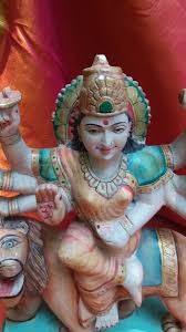 Goddess Durga Vintage Marble Statue Temple Sculpture ...