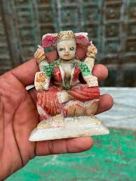 Antique Marble Stone Fine Carved Rare Hindu Goddess Laxmi ...