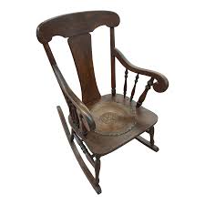 Antique Quartersawn Oak Rocking Chair With Embossed ...