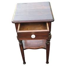 1920s Edwardian Two-Tier Walnut One Drawer Side Table Nightstand at 1stDibs | 1920s end tables, edwardian nightstand