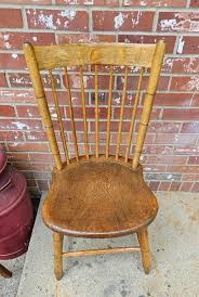 Antique Oak Bentwood Chair Plank Bottom Spindle Back | eBay