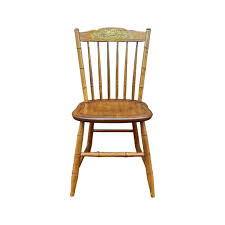 Vintage L. Hitchcock Rustic Traditional Oak Cane Cut Windsor ...