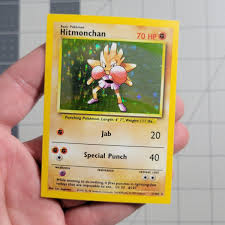 Hitmonchan Square Cut Miscut Error NFC Base Set Holo Pokemon ...