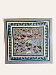 Vtg Lg Folk Art Tree of Life Animal Quilt Wall Art 36.5” L x 34.5”in W | eBay