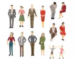 Scale Model Train Figures: Miniature People for Diorama (2 ...