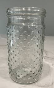 Hobnail Glass Jar 32 oz - Clear - No Lid 7.25" H x 3.75" W ...