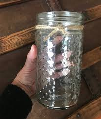 Glass Vase. Hobnail Glass Jar, Vase for Flowers , Rustic ...