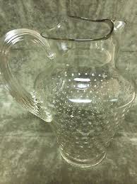 Vintage 1920's MacBeth Evans Hobnail Glass Machob Tall Pitcher RARE Clear | eBay