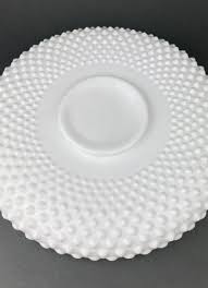 Milk Glass Hobnail Footed Bowl. Large Serving Dish with Ruffled Edge. – Anything Discovered