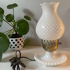 Vintage | Accents | Lily Light The White Vintage Milk Glass 96s Lamp | Poshmark