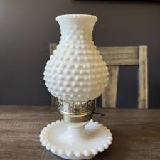Vintage Hobnail Milk Glass Lamp – 10.5” Tall - Cozy Boho Decor MCM - Etsy