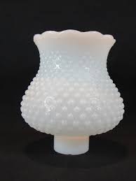 VINTAGE WHITE MILK GLASS HOBNAIL HURRICANE LAMP SHADE 1 5/8 ...