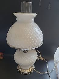Vintage Milk Glass Hobnail Electric Lamp Tested 17" | eBay