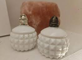 Vtg Pair of White Milk Glass Salt and Pepper Shakers - Etsy